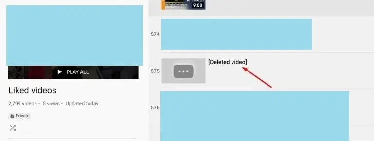 You will be able to see the "Deleted Video" icon