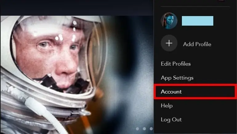 Now, Hit the Account icon in the drop-down menu