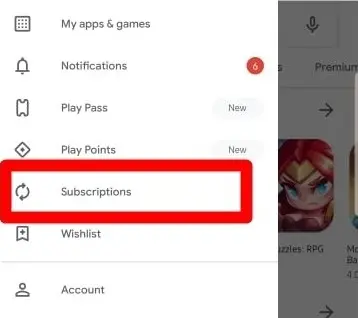 Now, hit the Subscription icon